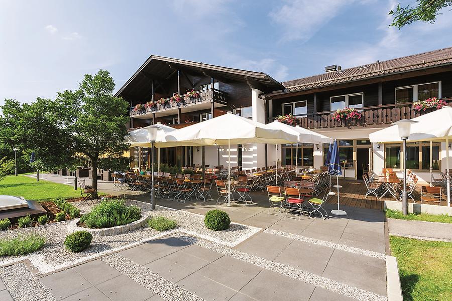 Kleingarten und Hotel Alpenblick in Bayern